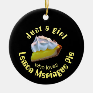 Bara en tjej som kärlek lemon meringue paj julgransprydnad keramik