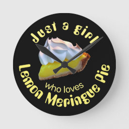 Bara en tjej som kärlek lemon meringue paj rund klocka