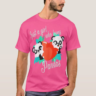 Bara en tjej som kärlek Pandas med Cute Pandas T Shirt