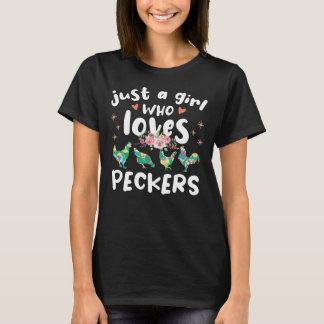 Bara en tjej som kärlek peckers, kyckling fläkt t shirt