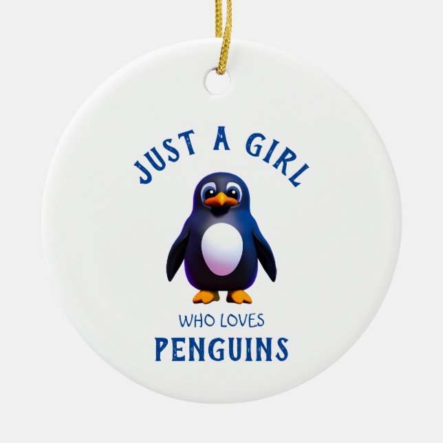 Bara en tjej som kärlek Penguins Julgransprydnad Keramik (Framsidan)