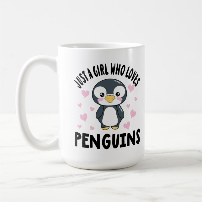 Bara en tjej som kärlek penguins kaffemugg (Vänster)