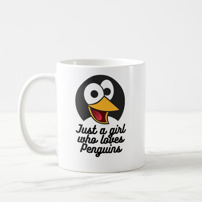 Bara en tjej som kärlek penguins kaffemugg (Vänster)
