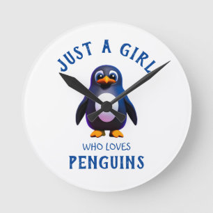 Bara en tjej som kärlek Penguins Rund Klocka