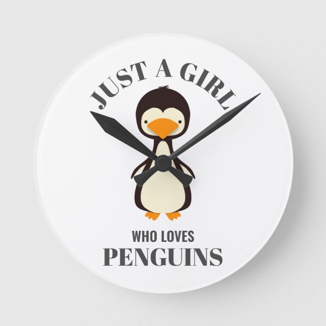 Bara en tjej som kärlek Penguins Rund Klocka (Framsida)