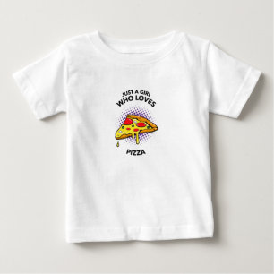 Bara en tjej som kärlek pizza lustig i italiensk t shirt