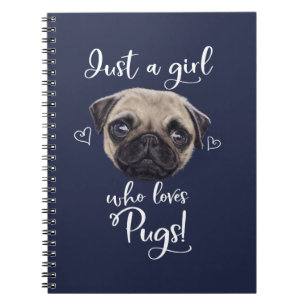 Bara en tjej som Kärlek Pugs Anteckningsbok