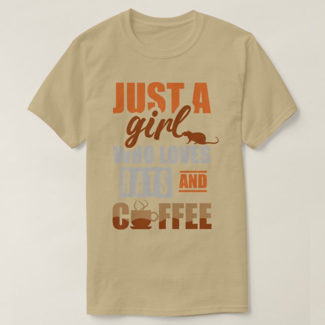 Bara en tjej som kärlek råttor och kaffepremium t shirt (Design framsida)
