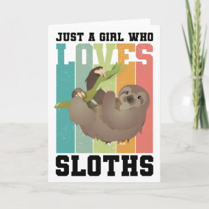 Bara en tjej som kärlek Sloths avstressade Vintage Kort