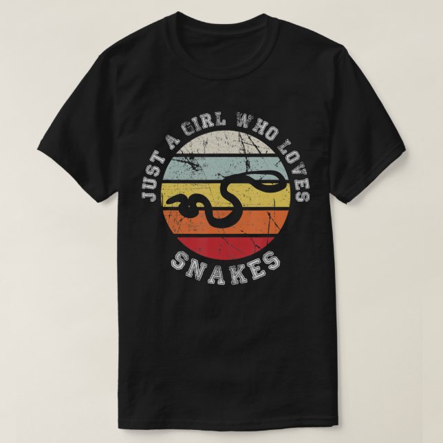 Bara en tjej som kärlek Snakes Snake 1 T Shirt (Design framsida)