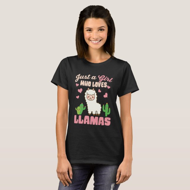 Bara en tjej som kärlek söt lamama t shirt (Hel framsida)