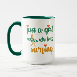 Bara en tjej som kärlek surfar på mugg