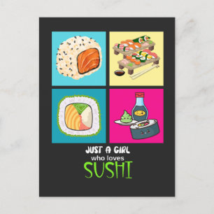 Bara en tjej som kärlek Sushi Vykort