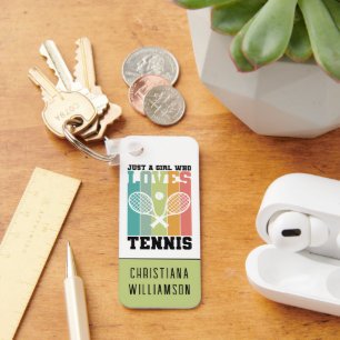 Bara en tjej som kärlek tennis Tennis Player Gif Nyckelring