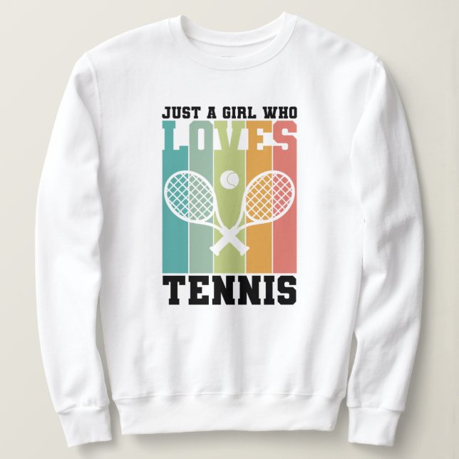 Bara en tjej som kärlek tennis | Tennis Player Gif T Shirt (Design framsida)