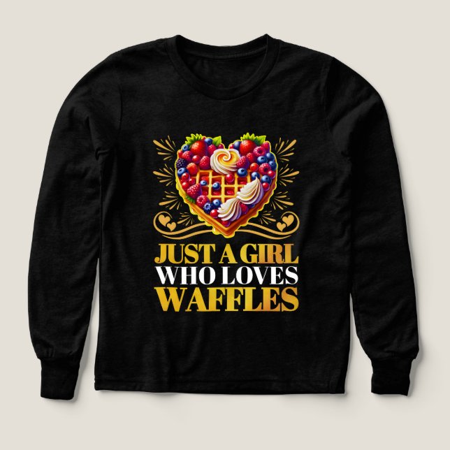 Bara en tjej som kärlek våfflar t shirt (Design framsida)