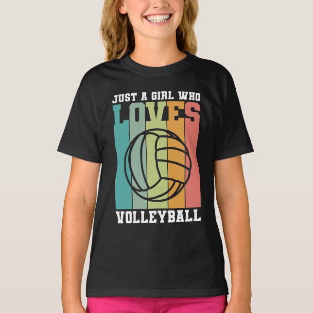 Bara en tjej som kärlek Volleyball T Shirt (Framsida)
