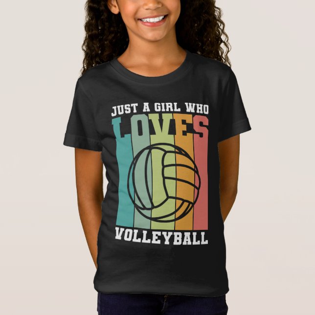 Bara en tjej som kärlek Volleyball T Shirt (Framsida)