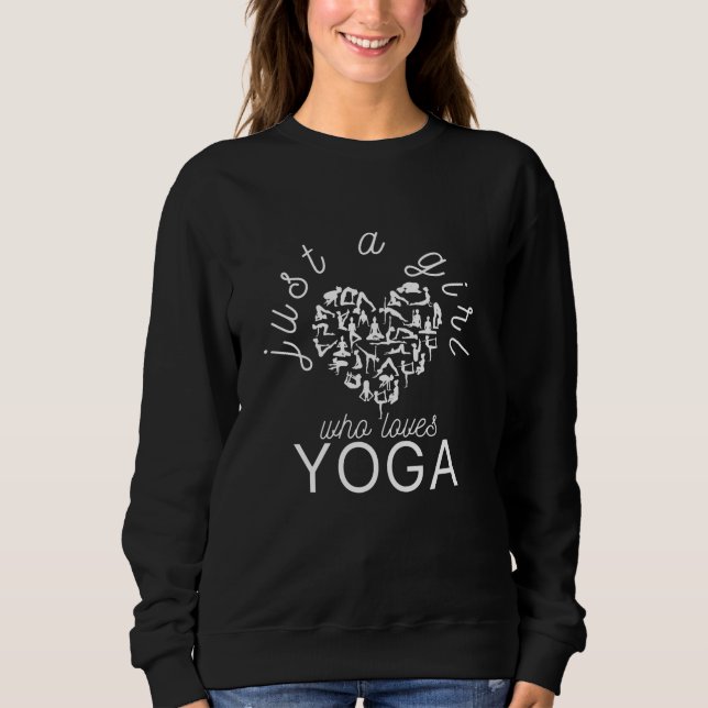 Bara en tjej som kärlek Yoga med hjärta T Shirt (Framsida)