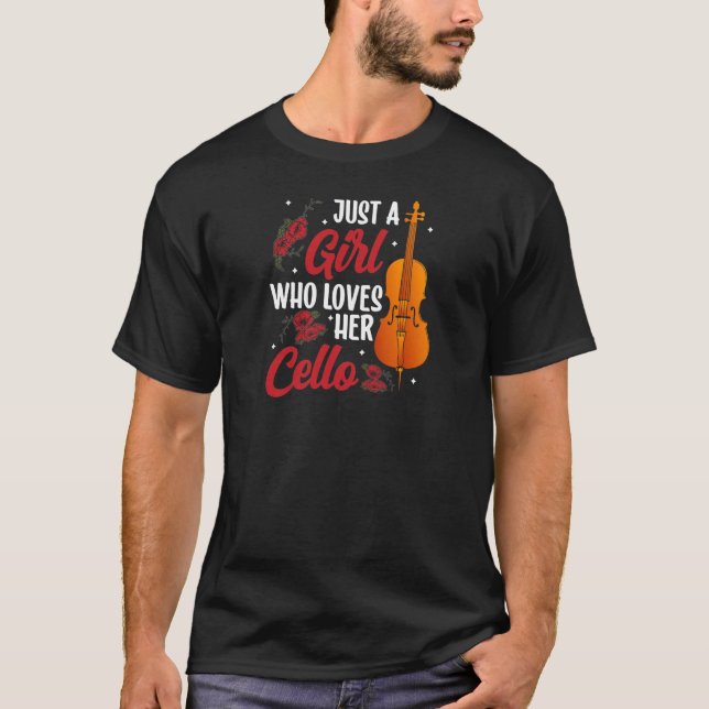 Bara en tjej som kärlekar sin cellcellist t shirt (Framsida)