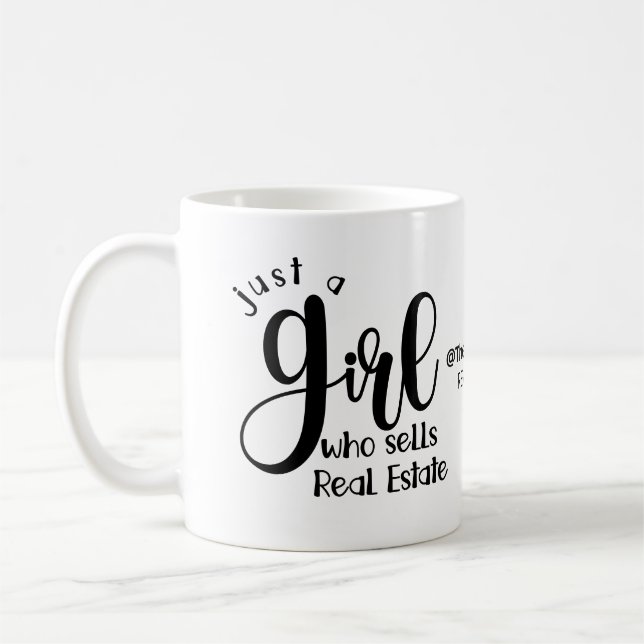 Bara en tjej som säljer gods agent öppet hus kaffemugg (Vänster)