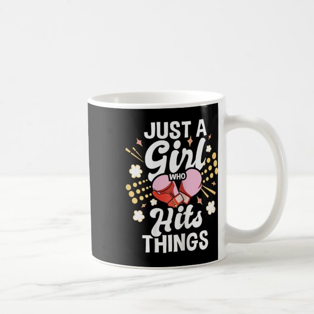 Bara en tjej som slår saker - Kickboxning Kickboxa Kaffemugg (Höger)