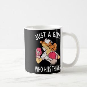 Bara en tjej som slår saker Sjuksköterska Boxning Kaffemugg