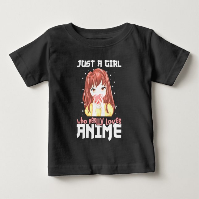 Bara en tjej som verkligen älskar anime t shirt (Framsida)