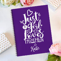 Bara En Tjej Triathlon Kärlek Kul Lila Vit Skrift