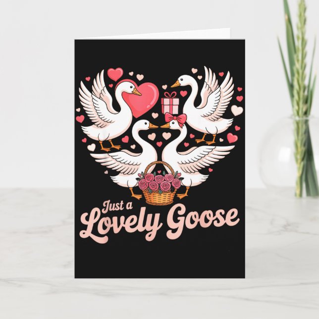 Bara en underbar gålsommar dag kärlek Cute Goose  Kort (Framsida)