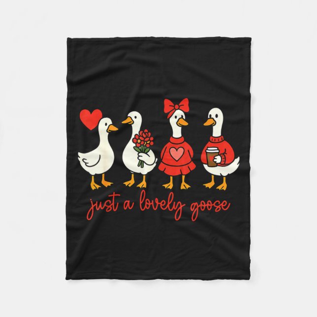 Bara En Underbar Gås Valentine Anka Roliga Gäss Va Fleecefilt (Framsidan)