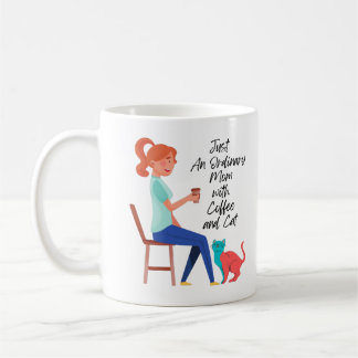 Bara en vanlig mamma med kaffe och katt kaffemugg