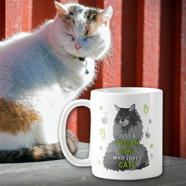 Bara en Vegan-flicka som Kärlek kattar Kaffemugg (Skapare uppladdad)