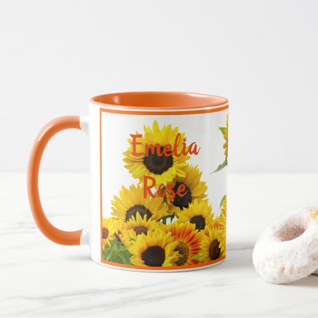 Bara en vild blomster Solros Solsken Personlig  Mugg (Med munk)