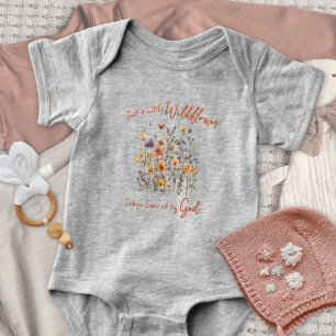 Bara En Vild Liten Blomma Akvarell Babyflicka T Shirt