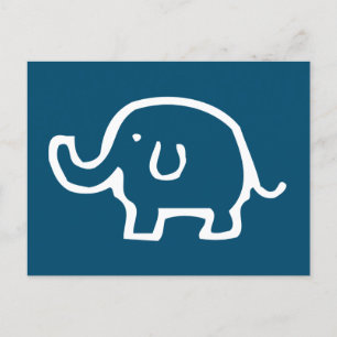 Bara en vit elefant vykort