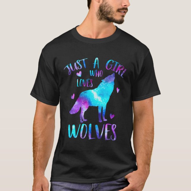 Bara en WHO Kärlek Vargars Galaxy Space-Varg T Shirt (Framsida)