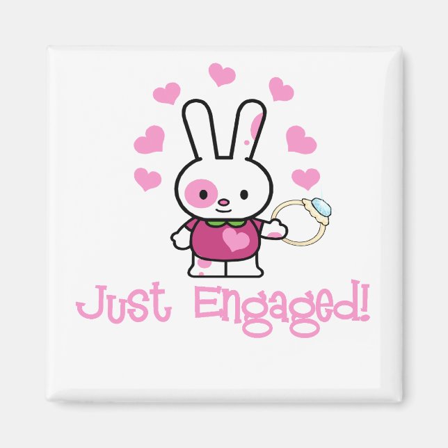 Bara engagerad Cute Bunny Magnet (Framsidan)