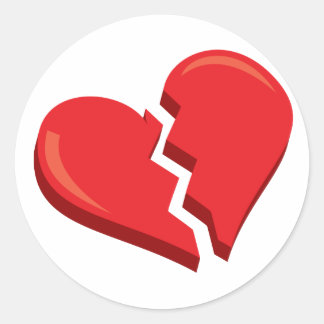 bara ett brutet hjärta runt klistermärke