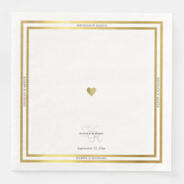 Bara ett enkelt hjärta på vit och ren middag pappersservett