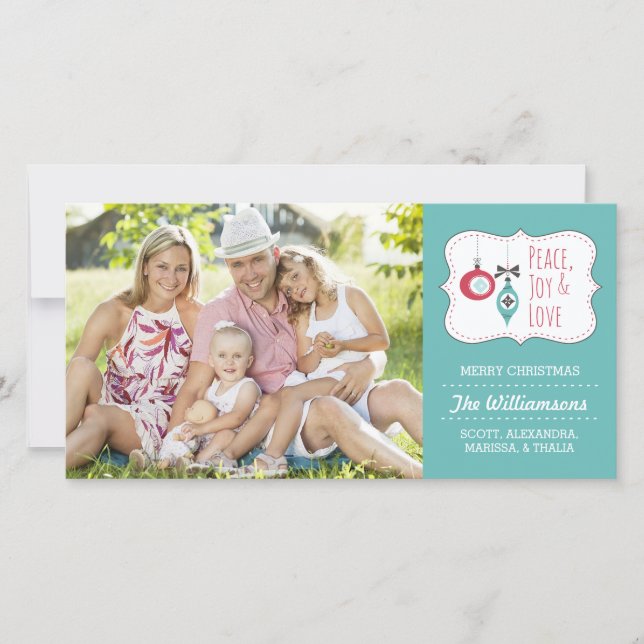 Bara ett fredskort, Joy och ett julfoto i Kärlek Julkort (Framsida)