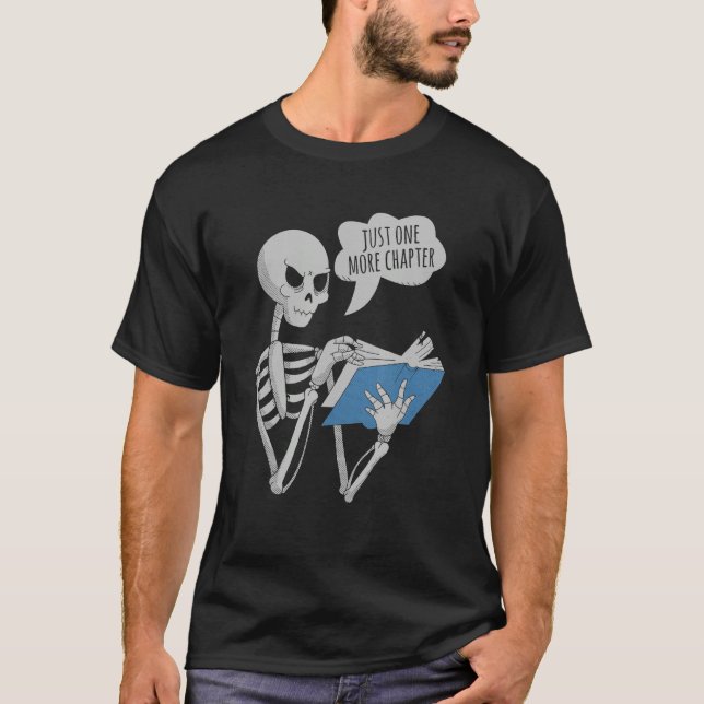 Bara ett kapitel Skeleton som läser bokningsretur T Shirt (Framsida)