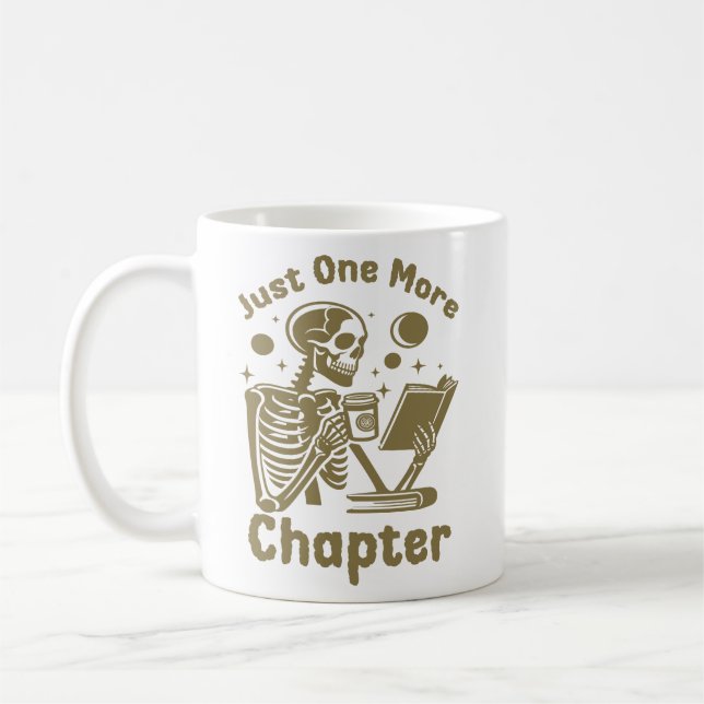 Bara ett kapitel till, bokat Skeleton-läsning Kaffemugg (Vänster)