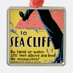 Bara ett långt steg till Sea Cliff Julgransprydnad Metall