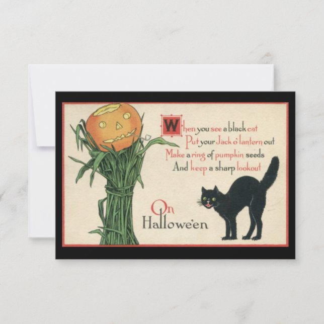 Bara ett liv till levande Vintage Halloween Inbjudningar (Framsida)