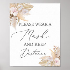 Bära ett maskpampasgräsmecken poster