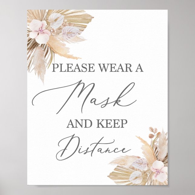 Bära ett maskpampasgräsmecken poster (Framsidan)