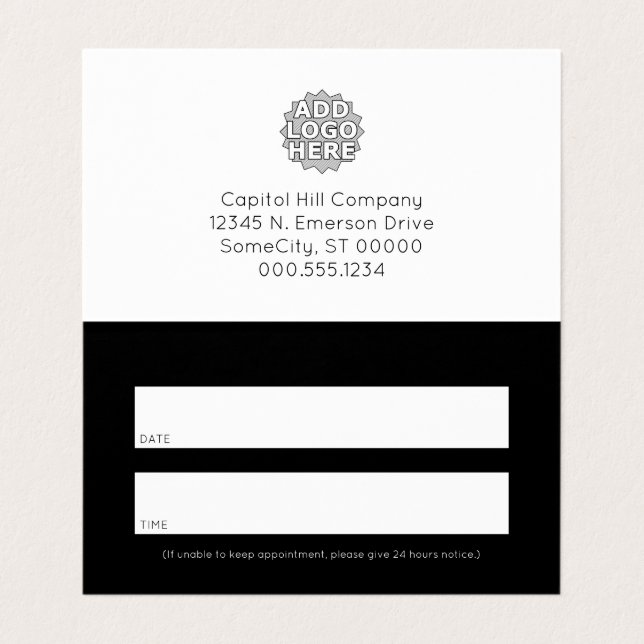 bara ett påminnelsevikt, avtalat avtalat kort (Insida ovikt)