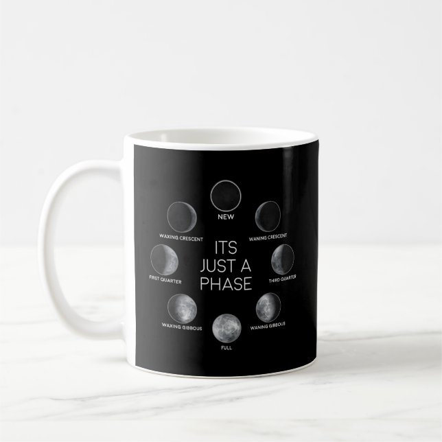 Bara ett Phase Måne Lunar Space Kaffemugg (Vänster)