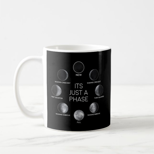 Bara ett Phase Måne Lunar Space Kaffemugg (Vänster)